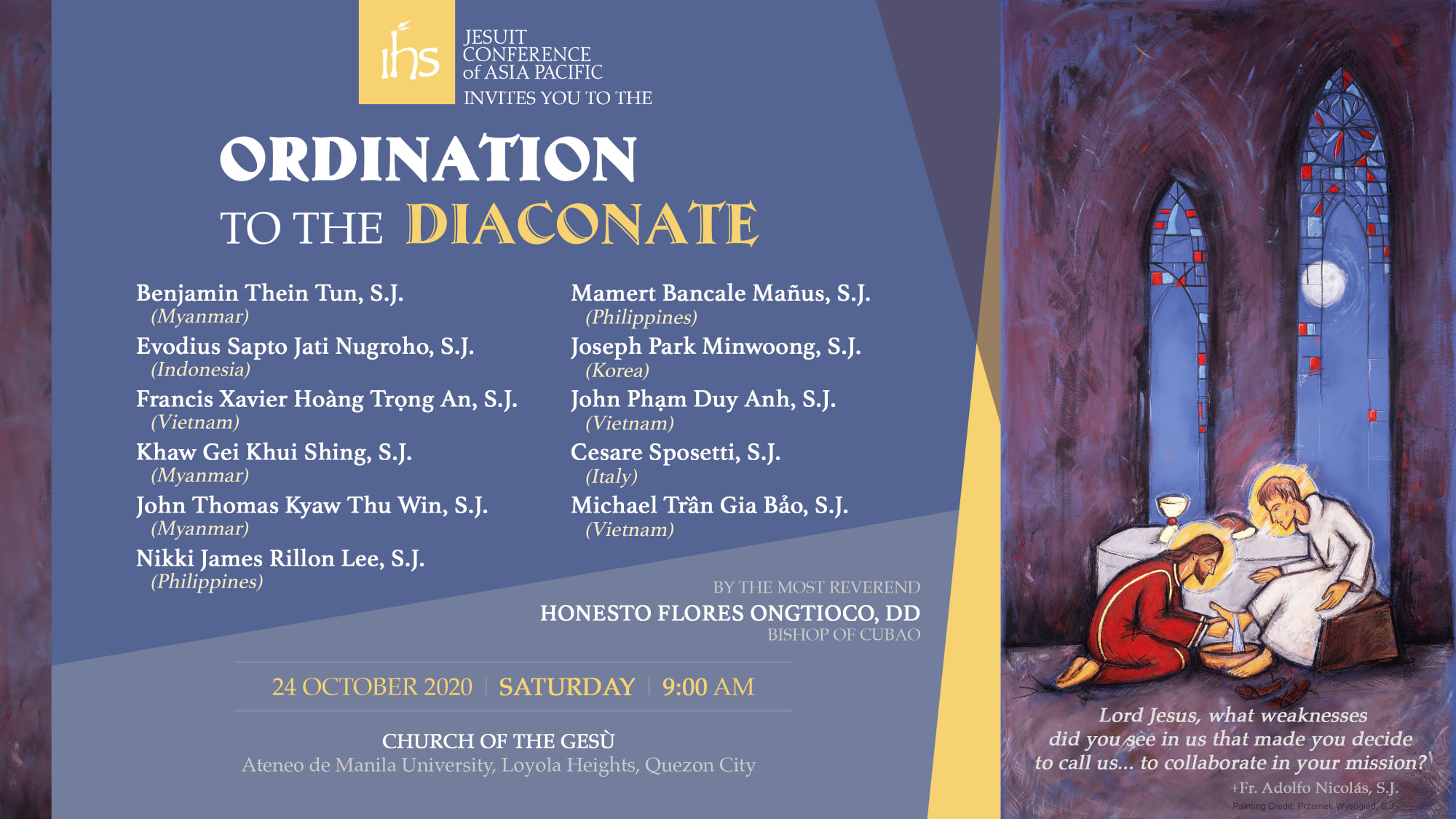 11 Jesuits to be ordained as deacons on Oct 24