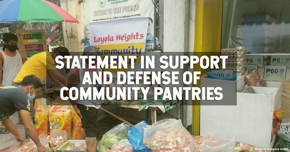 Statement in Support and Defense of Community Pantries