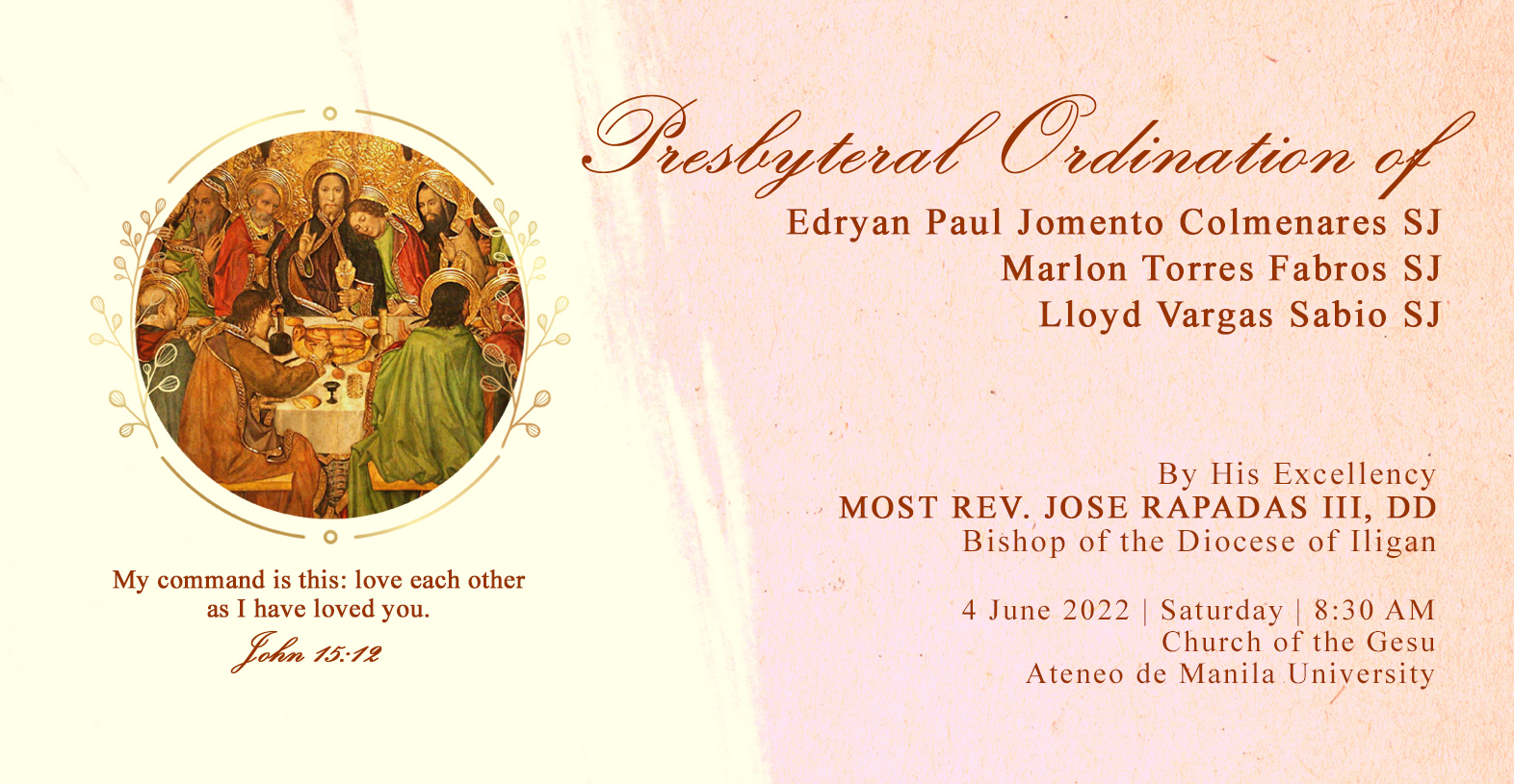 3 PH Jesuits To Be Ordained to the Priesthood